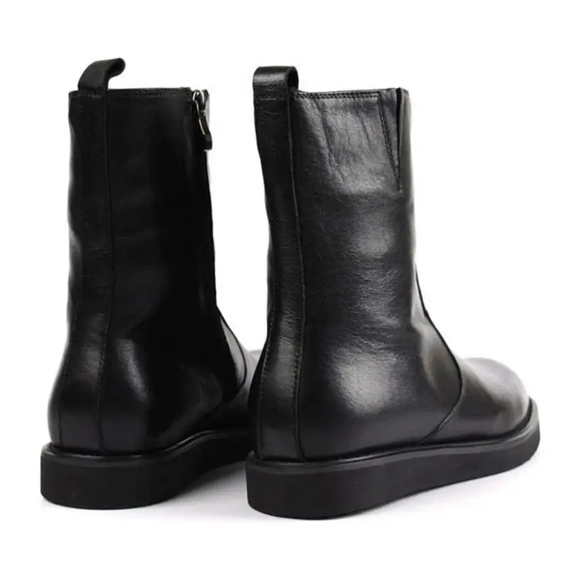 Genuínos Sapatos Motocicleta Inverno Da Mycolen Moda De Homens Casuais Preto Botas Chuva Dos Winterschuhe Couro Herren wn7nqfIgAF
