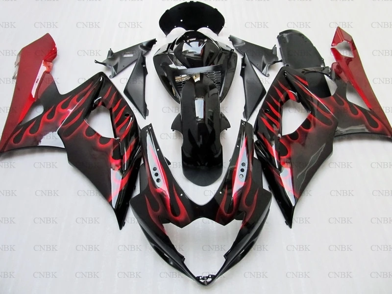 for GSXR 1000 2005 - 2006 K5 Fairing GSX-R1000 05 Black Red Frame Motorcycle Unpainted | Автомобили и мотоциклы