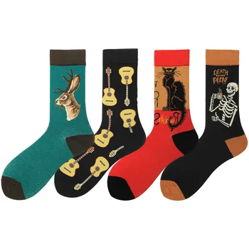

Men Fashion Socks Catton Casual Crew Sock Colorful Novelty Skateboard Socks