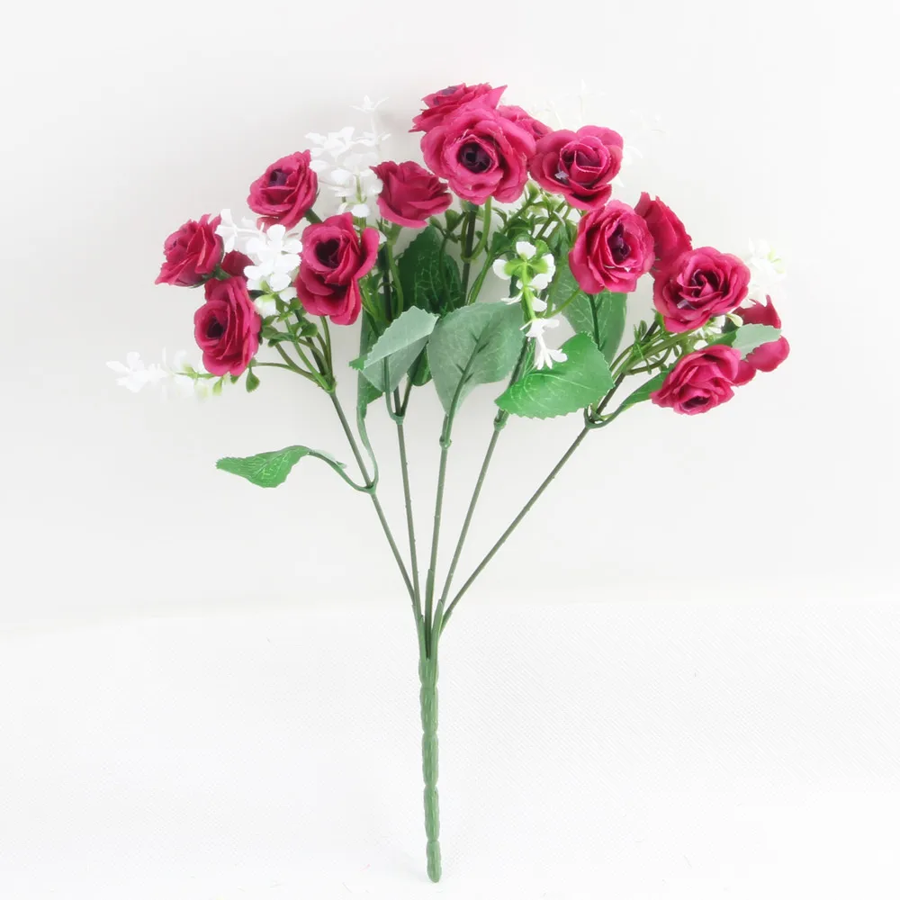 2018 New Bouquet Silk Rose European Style Artificial Flower High Quality Bouquet Fake Flowers Wedding Home Party Decoration