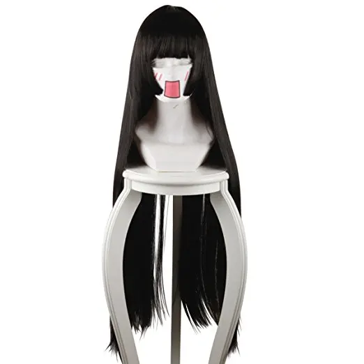 Ccutoo Jabami Yumeko 80 см X Длинные Аниме Hell Girl enma AI прямые черные синтетические волосы косплей парик теплостойкое волокно