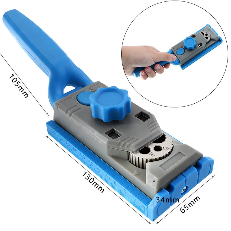 2-in-1 Woodworking Drilling Hole Jig Inclined Locator Oblique Hole Jig Kit W/ Scale Straight Hole Positioner Punching Tool