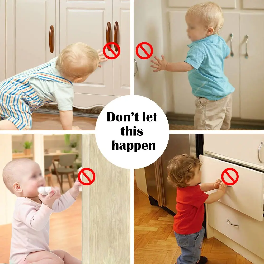 4 Locks+1 Key Magnetic Lock Child Protection Baby Safety Lock Drawer Latch Cabinet Door Locks Infant Security Magnetic Locking