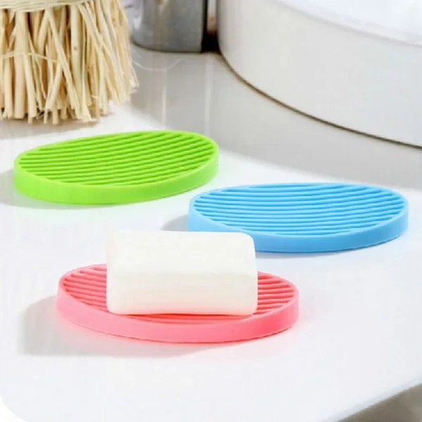 

Creative Silicone Flexible Toilet Soap Holder Plate Bathroom Soapbox Soap Dish
