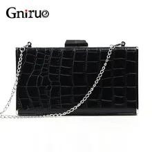 Крокодиловый узор, модная, Для женщин сумка-мессенджер с цепочкой классические под змеиную кожу; Сумка-Клатч черный конверт из искусственной кожи для свадебной вечеринки вечерние сумки кошелек