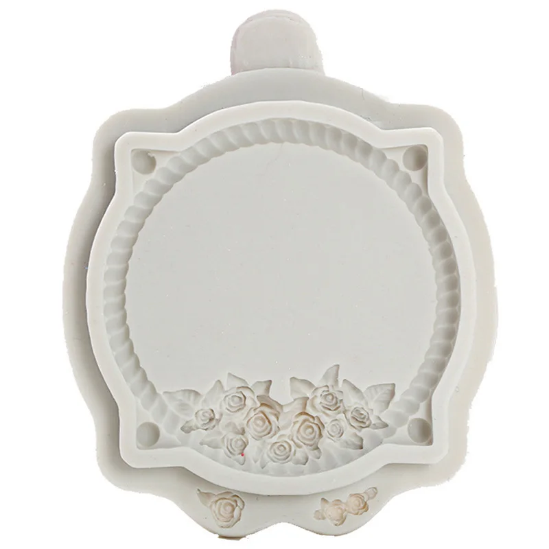 

Yueyue Sugarcraft European Vintage Frame Cake Fondant Mold Flower Relief Border Silicone Mold Candy Molds Cupcake Decorating