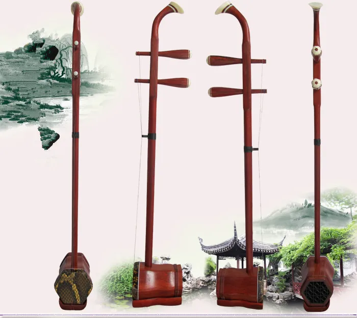 

China professional erhu factory Wholesale rosewood erhu Stringed Instruments with Rosin spare strings bow book and video
