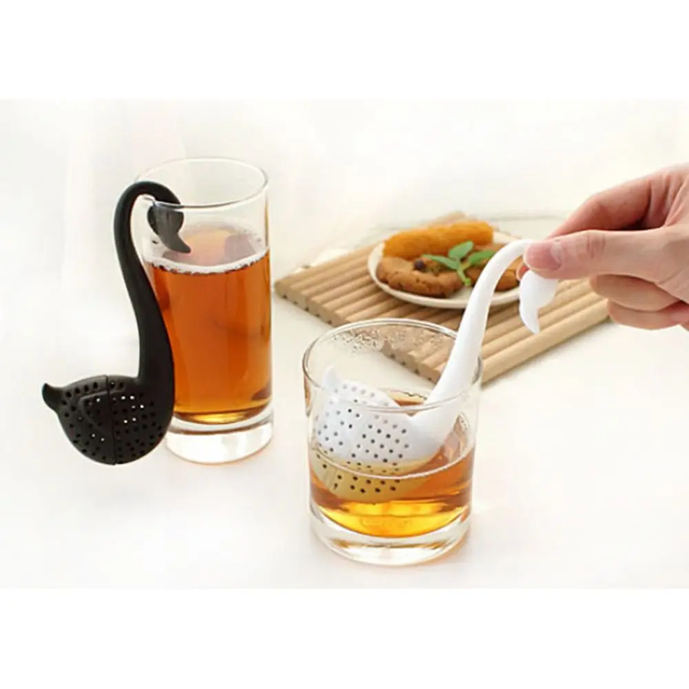 

1Piece Hot Sale Swan Spoon Tea Strainer Infuser Teaspoon Filter Creative Kitchen Plastic