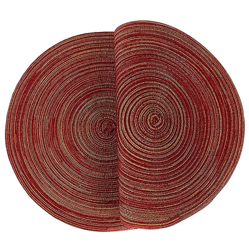 جولة المفارش ل طاولة طعام الحرارة مقاومة Wipeable تحديد الموقع قابل للغسل المطبخ مكان الحصير مجموعة من 4 ، الأحمر جولة جولة المفارش ل طاولة طعام الحرارة مقاومة Wipeable تحديد الموقع قابل للغسل المطبخ مكان الحصير مجموعة من 4 ، الأحمر جولة