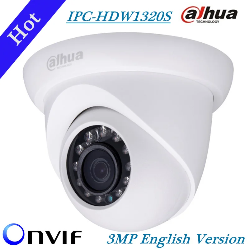 DAHUA IP Camera IPC-HDW1320S 3MP Full HD Network Small IR Eyeball Camera HDW1320S IP67 Onvif new model replace for IPC-HDW4300S