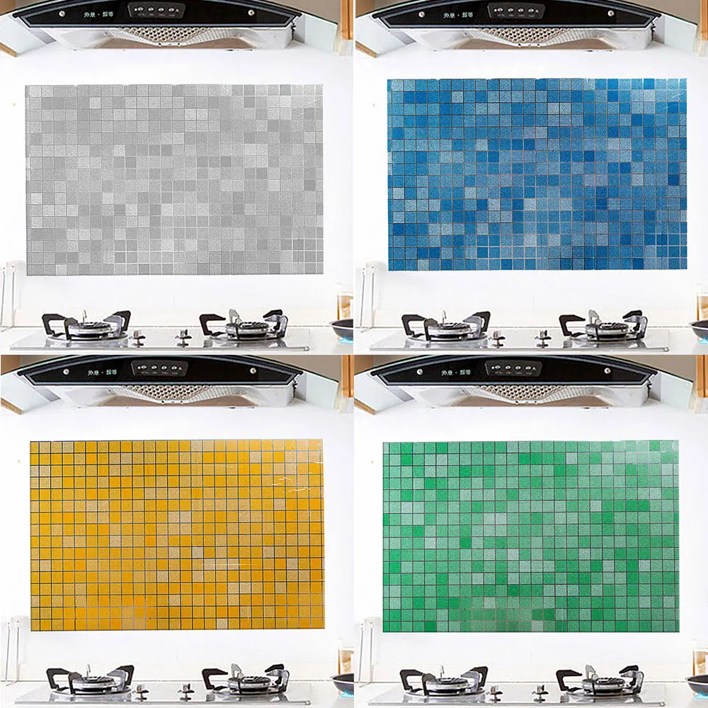 

2018 Anti-oil Wall Stickers High temperature Anti-oil paste kitchen Self-adhesive foil waterproof bathroom tile wall stickers
