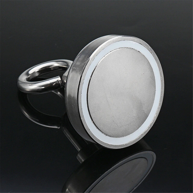 Round Neodymium Strong Powerful Magnet Hook Salvage Fishing Magnet Solid Traction Force Screw Hole Outdoor Camping Fishing Tool 