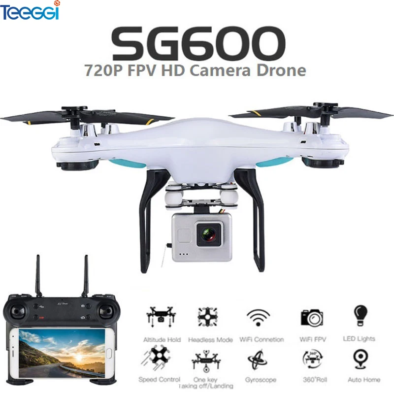 Teeggi SG600 Радиоуправляемый Дрон с 2 мегапиксельной или 0.3MP HD камерой FPV Квадрокоптер