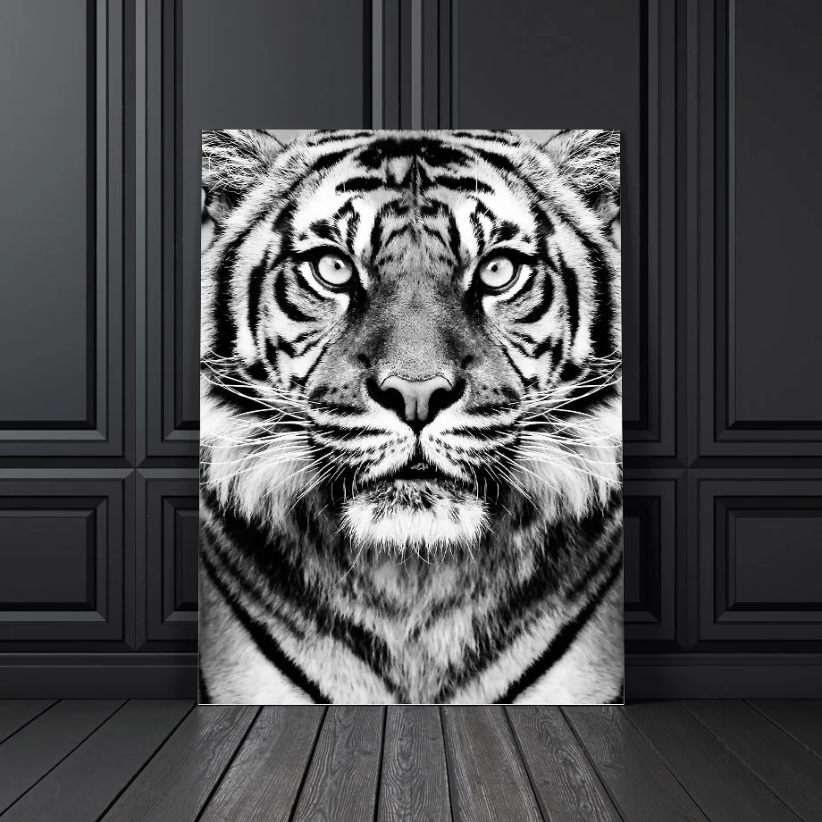 Wall Art Canvas Painting Black White Tiger Photo Nordic Posters