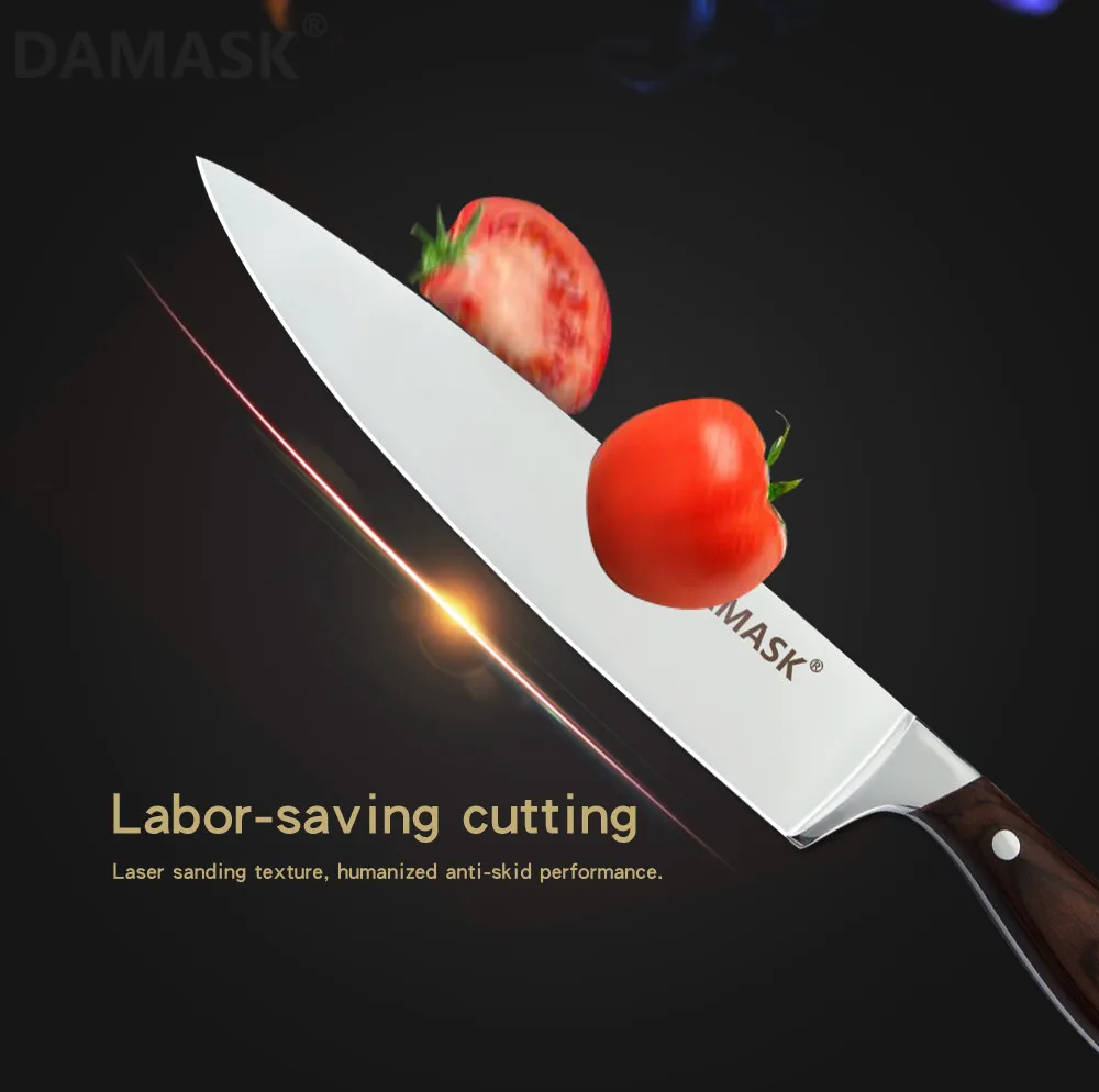 Дамасский нож шеф-повара из нержавеющей стали, японский нож повара, Профессиональные Кухонные ножи " 7" " дюймов, аксессуары для приготовления пищи