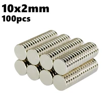 Neodymium Magnets Sheet Disc 10mm x 2mm Strong Powerful Magnetic Sheets Magnet Small Round NdFeB 100pcs 10*2 N35 Imanes