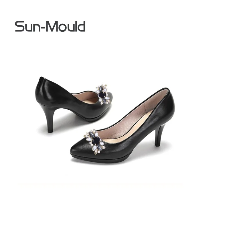 shoes flower charms bridal high heel pumps accessories crystal diamond