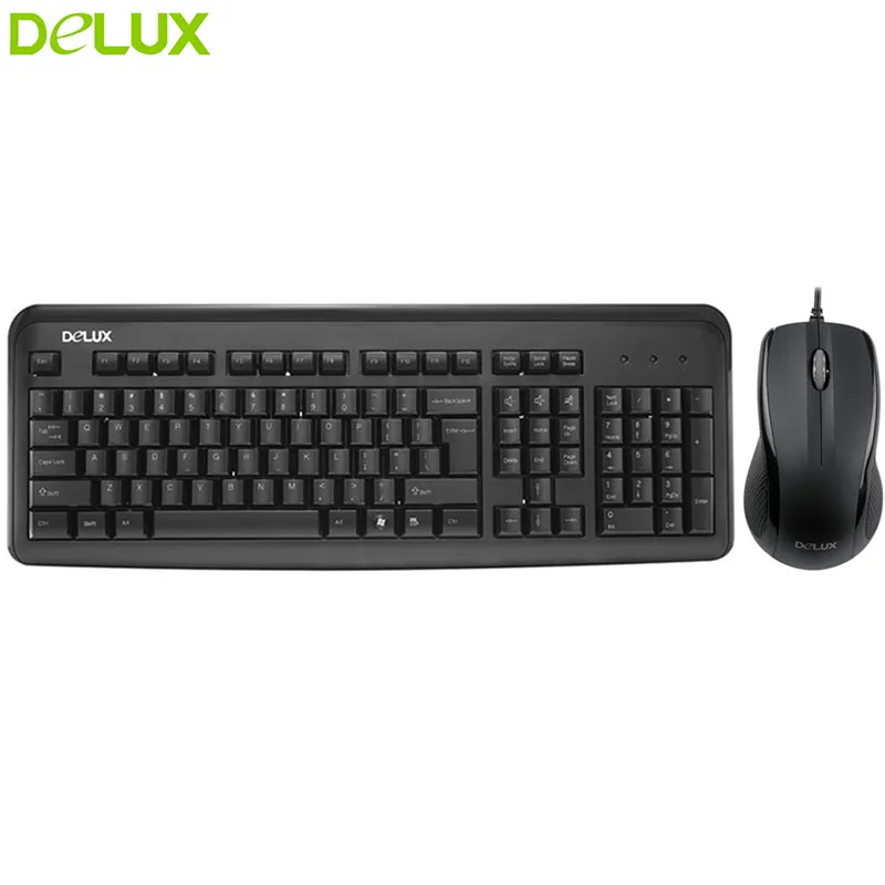 Delux Waterproof Keyboard Mouse Combos K8021P+M388BU Home & Office USB