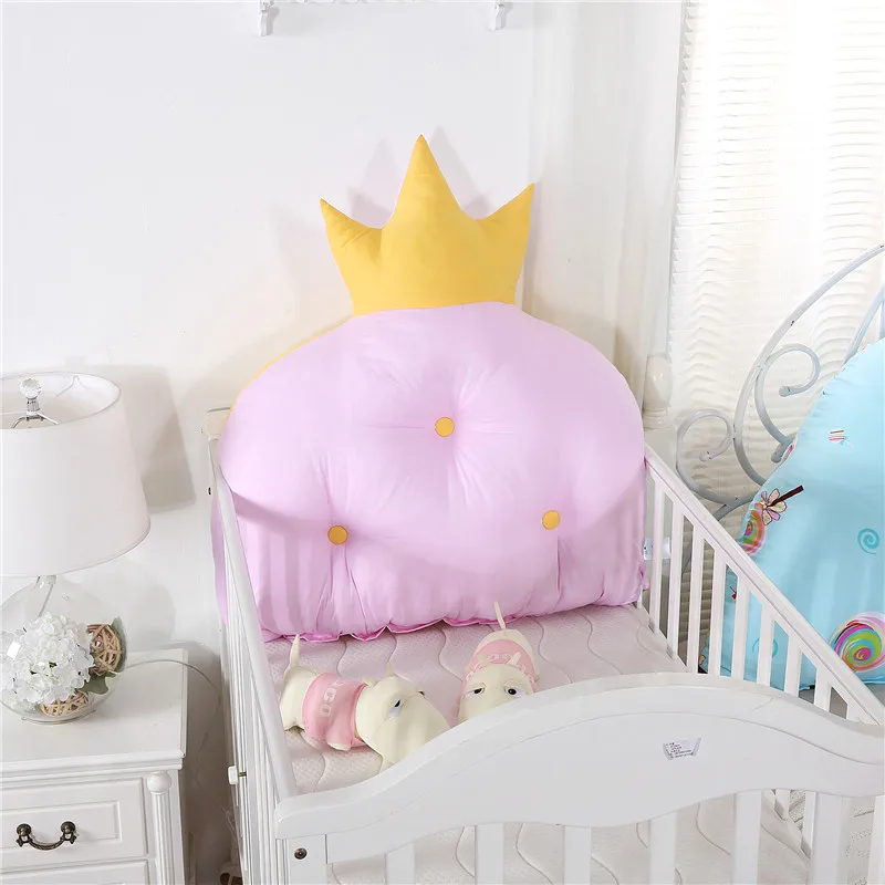 Детская кровать в форме короны, защита головы, бампер для детской кроватки, Комплект постельного белья в стиле принцессы, розовый, голубой, милый дизайн, бамперы для маленьких детей