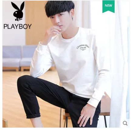 

Playboy 2018 autumn long-sleeved sweatshirt men loose bottoming shirt trend student handsome shirt sweatshirt