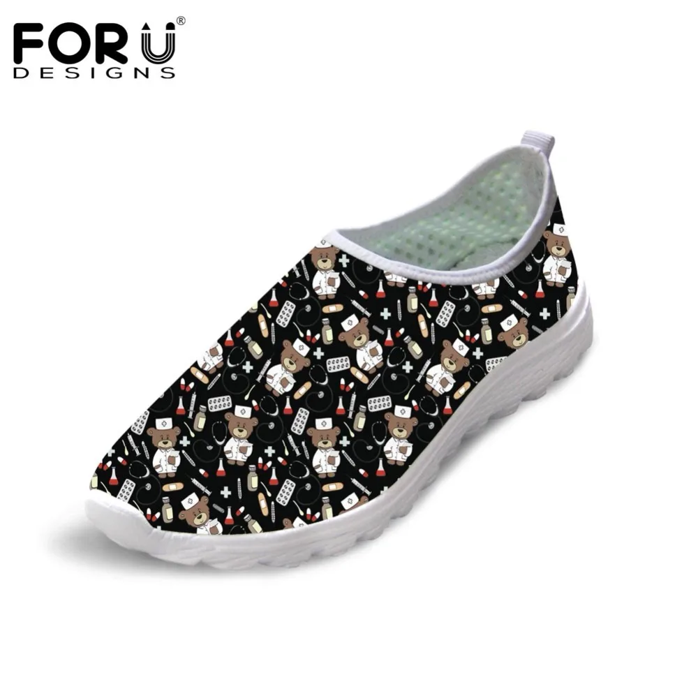 

FORUDESIGNS Flats Bear Nurse Sneakers Women Casual Cute Female Shoes Woman Beach Summer Breathable Comfortable Mesh Shoes Mujer