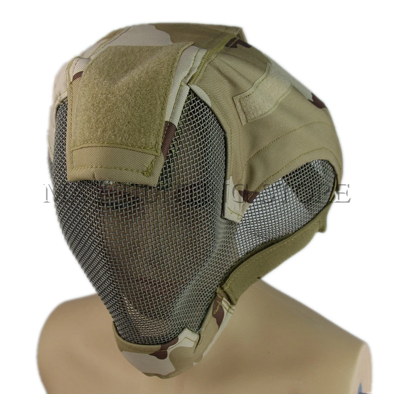 Hunting Full Face Metal Steel Mesh Helmet Military Tactical Combat Airsoft Paintball Wargame Protector Outdoor Sports Helmets