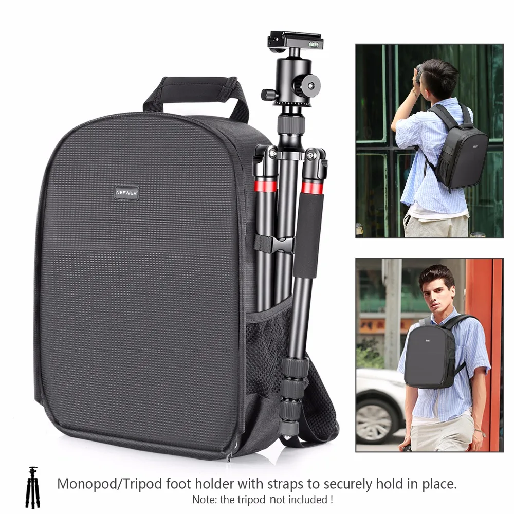 Чехол для Камеры Neewer, водонепроницаемый, ударопрочный, 31x14x37 см, рюкзак с держателем для штатива, аксессуары для вспышки камеры, черный/красный/серый