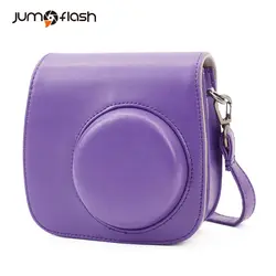 Jumpflash мини Камера фиолетовый чехол для Fujifilm Instax Mini 8/8 mini9 из мягкой искусственной кожи Защитный чехол с плечевым ремнем