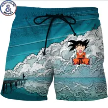 Для Мужчин's Hipster Лето быстросохнущая Пляж совета шорты-боксеры Мужские Шорты для купания 3D Dragon Ball Z малыш Гоку печатные платы Шорты для женщин с карманов