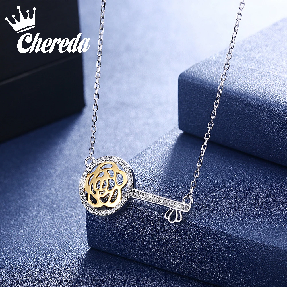 925 Silver Key Crystals from Swarovski Pendant Delicate Simple Fashion Necklace Punk Bar Chain Necklaces Women Fine Jewelry 925 Silver Key Crystals from Swarovski Pendant Delicate Simple Fashion Necklace Punk Bar Chain Necklaces Women Fine Jewelry