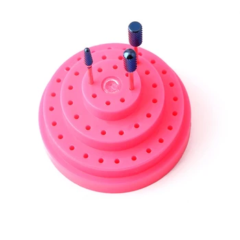 

1pcs Red Nail Drill Bits Holder Plastic 48 Hole Nail Art Container Stand Display Empty Storage Box Manicure Tools
