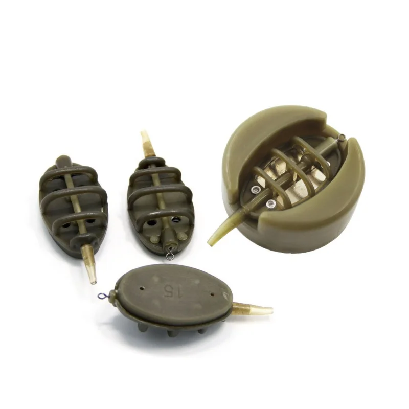 

4pcs/lots Carp Fishing Inline Method Feeder 4 Feeders 15/20/25/35g 30/40/50/60g Mould Set 'lrz