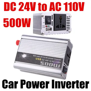 

USB Port car voltage transformer modified sine wave 500W Vehicle DC 24V to AC 110V Power Inverter Adapter Converter
