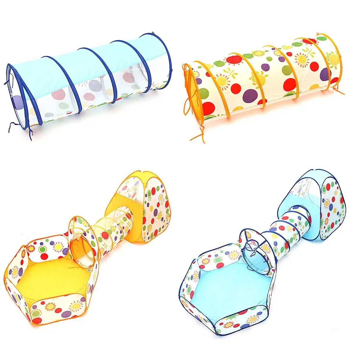 

Lovely 3pcs Foldable Kids Toddler Tunnel Pop Up Play Tent Toys For Children Indoor Outdoor Playhouse Kids Play Gaming Toys