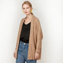 ZEHANGSEA- ladies cashmere cardigan 18 new classic thick cardigan soft loose simple casual women's cardigan coat-Free shipping