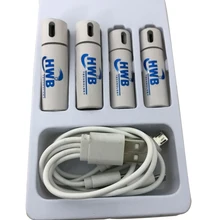 1 упаковка(4 шт.) AA 1,5 V 1200mAh USB перезаряжаемый литий-полимерный аккумулятор быстрая зарядка от Micro USB кабель для электроники