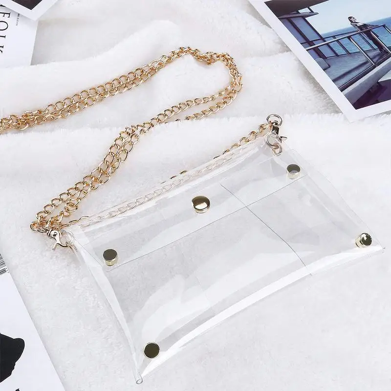 المرأة واضح PVC Crossbody سلسلة حقيبة من الجيلاتين مخلب رسول الكتف اليد أكياس الهاتف محفظة حقائب مساء حزب حقيبة بلاستيكية شفافة