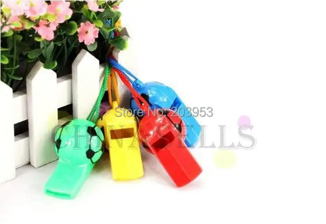2PCS colorful soccer ball funny face kid fans whistle cheerleading children whistles