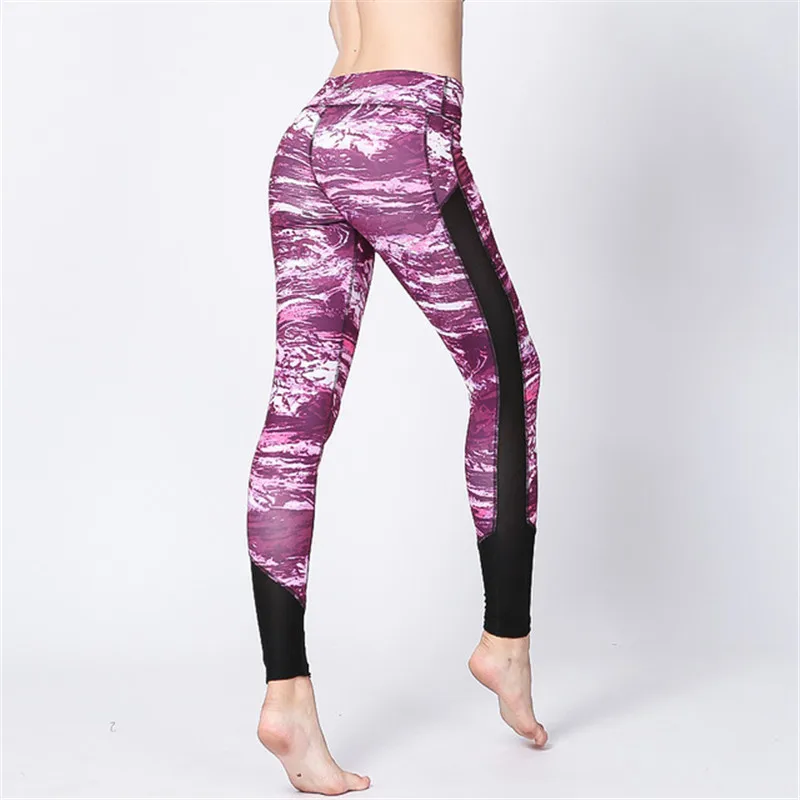 Eshines Mesh Women Sexy Yoga Pants Dry Fit Sport Pants Fitness Gym