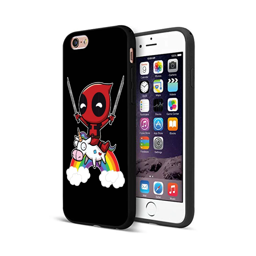 Черный чехол из ТПУ для iphone 5 5s se 6 6s 7 8 plus x 10 силиконовый XR XS 11 pro MAX с единорогом