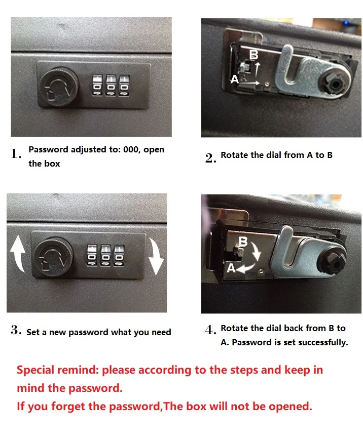 30cm*24cm*9cm Password Key Lock High-grade Metal Cashier Savings Box Cash Boxes