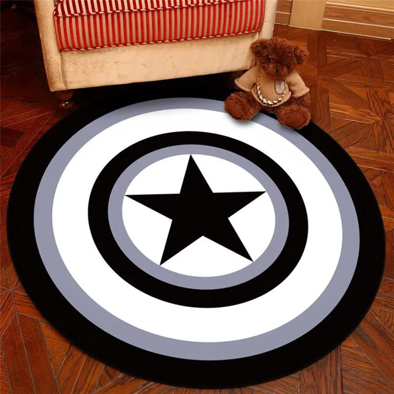 Круглый ковер, принт с геометрическим узором, мягкие ковры, Противоскользящие коврики для компьютерного стула, коврик для дома, декор для детской комнаты