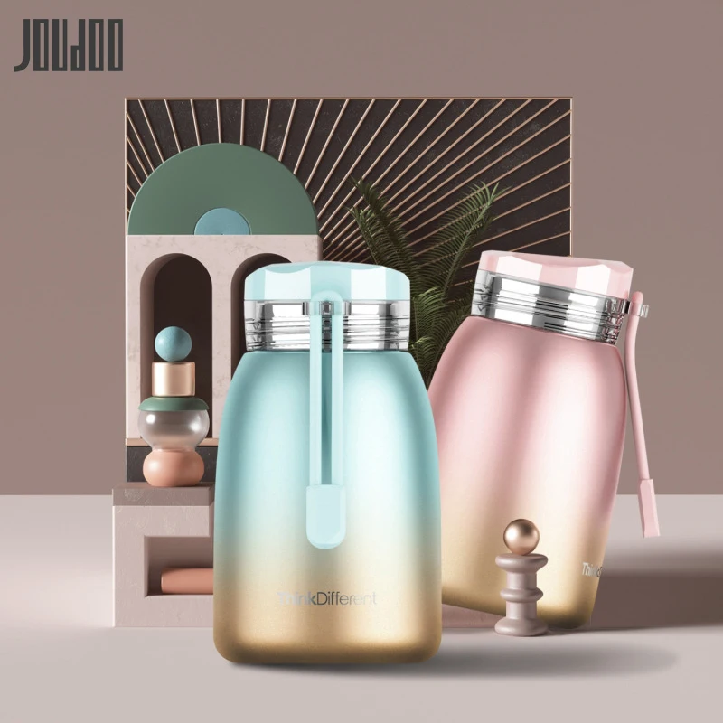

JOUDOO 320ML Cute Girl Gradient Creative Thermos Stainless Steel Vacuum Flasks Outdoor Insulated Water Thermoses Bottles 35
