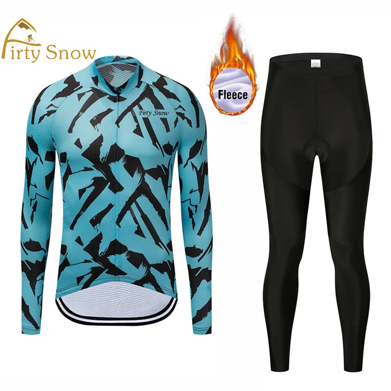 

2018 Man Winter Thermal Fleece Cycling Jersey Sets Kits Road Track MTB Racing Cut Clothes Bicycle Jerseys Long Sleeve Clothing