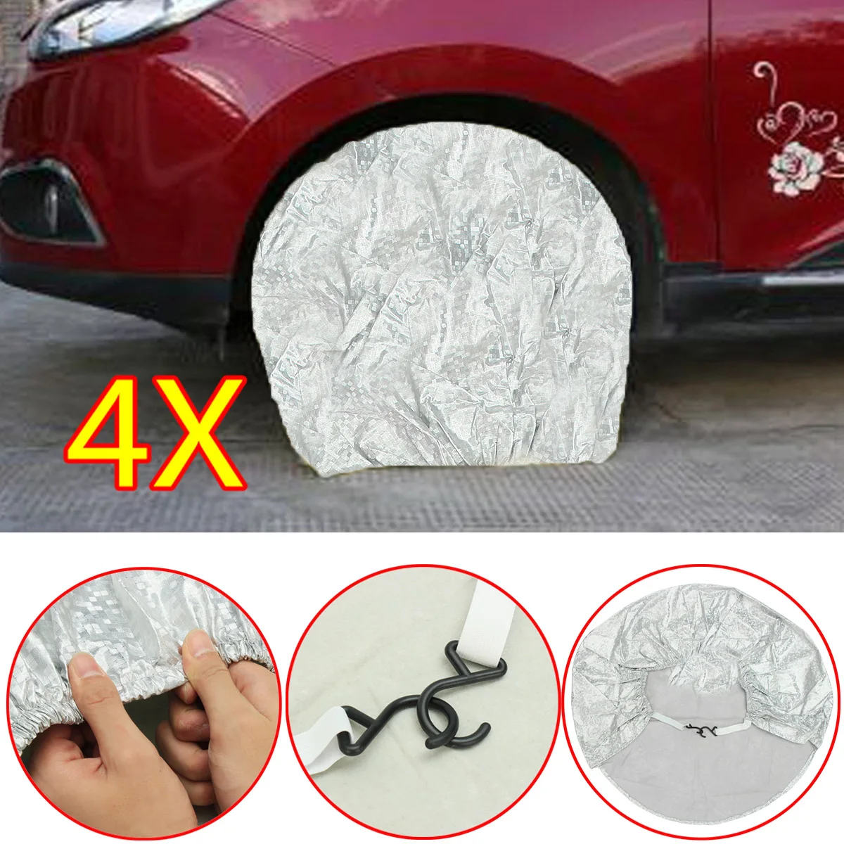 4Pcs Tire Storage Bags Wheel Tire Protector Waterproof Covers Car For