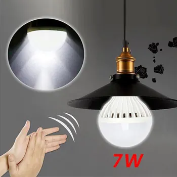 

AC220V E27 7W LED Bulb Light Sound Sensor PIR Motion Detection Household White Corridor bedroom restroom emergency light