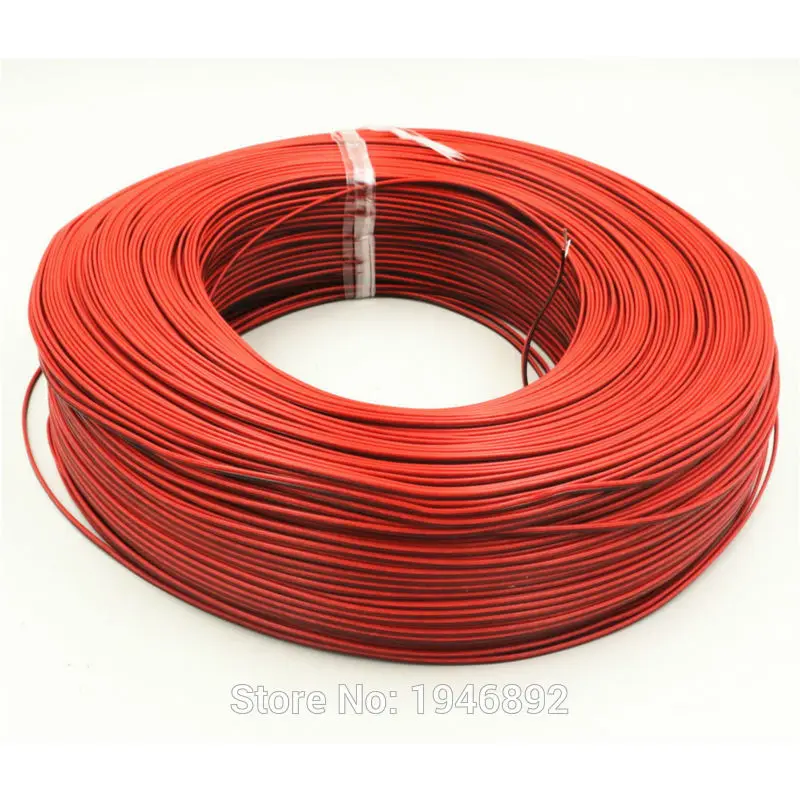 50 метров 164 футов Луженая Медь 22 AWG 2 pin Красный Черный Кабель ПВХ изолированный