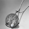 Collier avec pendentif en pierre de lune naturelle et arbre de vie, en argent Sterling 925, bijoux pour femmes, cadeau d'anniversaire ► Photo 2/6