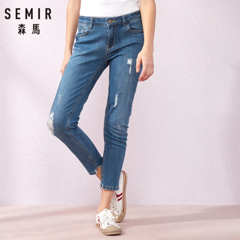 SEMIR 2019 летние новые женские узкие джинсы ноги девять брюки Корейская версия тренд