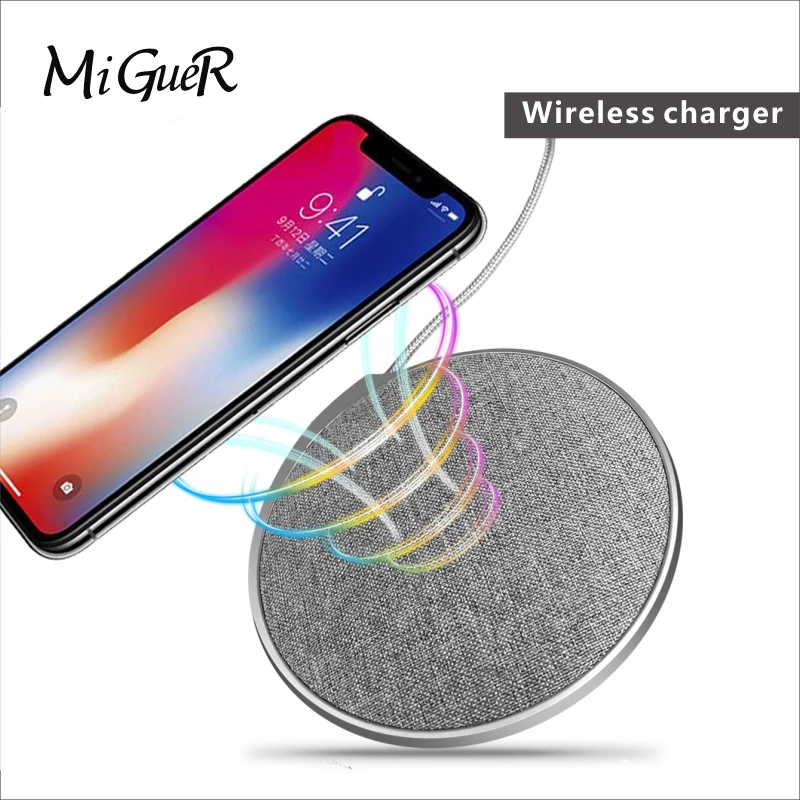 MiGueR C7 Беспроводной Зарядное устройство для смартфонов IPhone X 8 P 10 W зарядки samsung Galaxy
